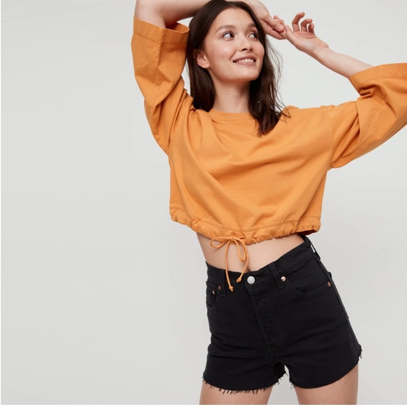 Wilfred Orange Drawstring Crop Top - Picture 1 of 2